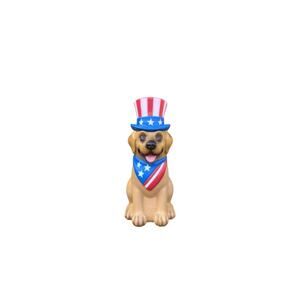 14" Patriotic Golden Retriever Light Up Blow Mold NEW